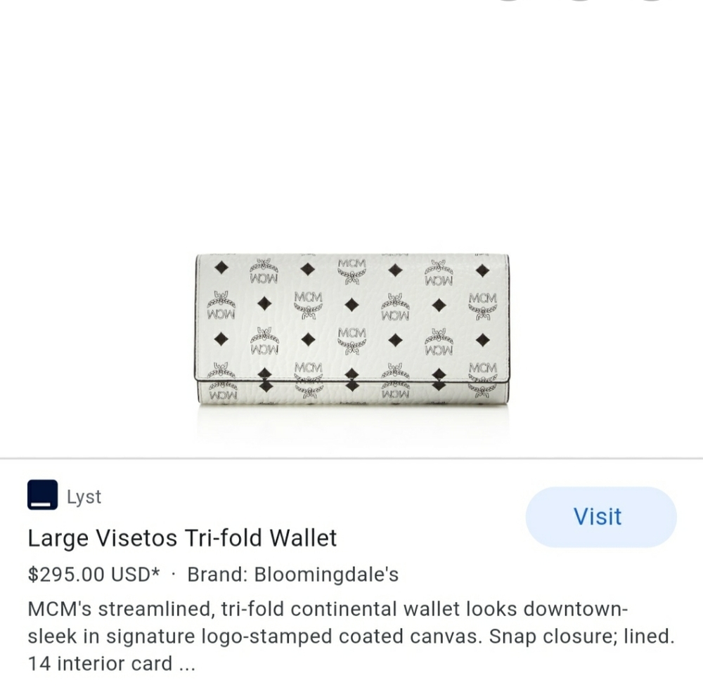 Mcm White Long Wallet